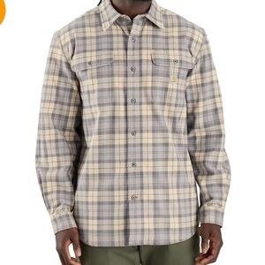 Carhartt Men's Loose Fit HeavyWeight Flannel long Sleeve Plaid Shirt Outdoors